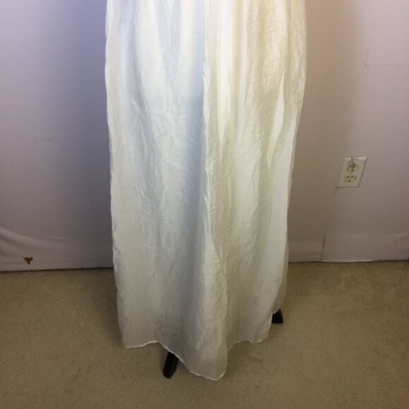 Zara Strappy Guipure Maxi Lace Dress XS Womans White V-neck Low Back Beach Boho - Picture 4 of 14